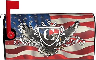 Magnetic Mailbox Cover Monogram Letter C, Classic Monogram Letter Post Box Cover Water Resistant for Home Garden Yard Outdoor, Standard Size-21x18 Inch