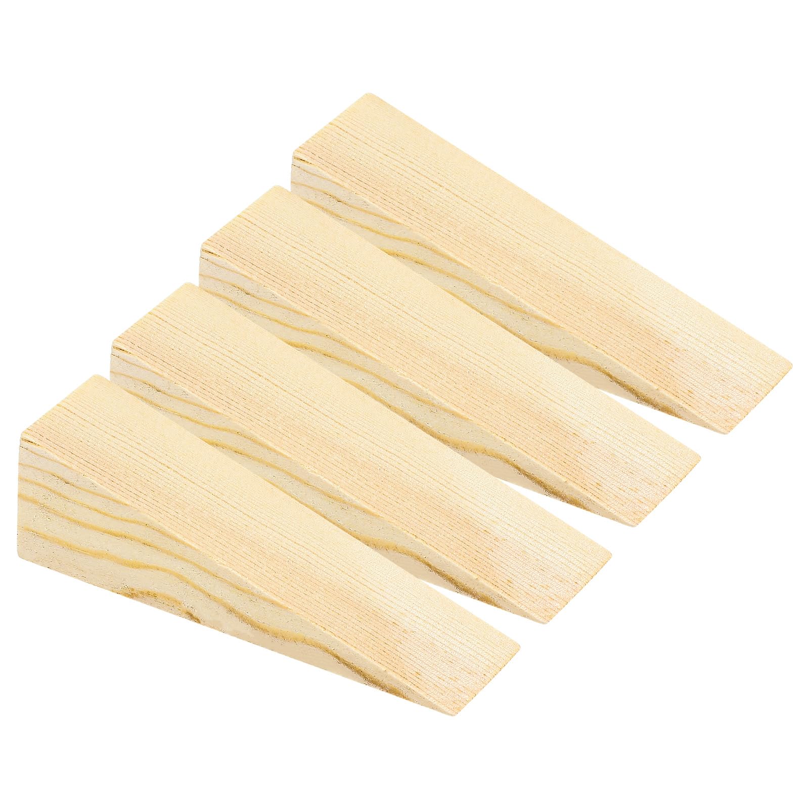 4 PCS Wooden Door Stop Door Wedge Stopper Wooden Shims Non Slip Triangle Firefighter Wedge Security Doors Stop Wedges Fit for Bottom of Doors on Tile, Concrete, Carpet, Floor, Solid Block
