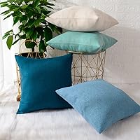 Vista 7 de MERNETTE Funda de cojín cuadrado de chenille, suave, decorativa, para decoración del hogar, para sofá, cama, silla, sillón, paquete de 2