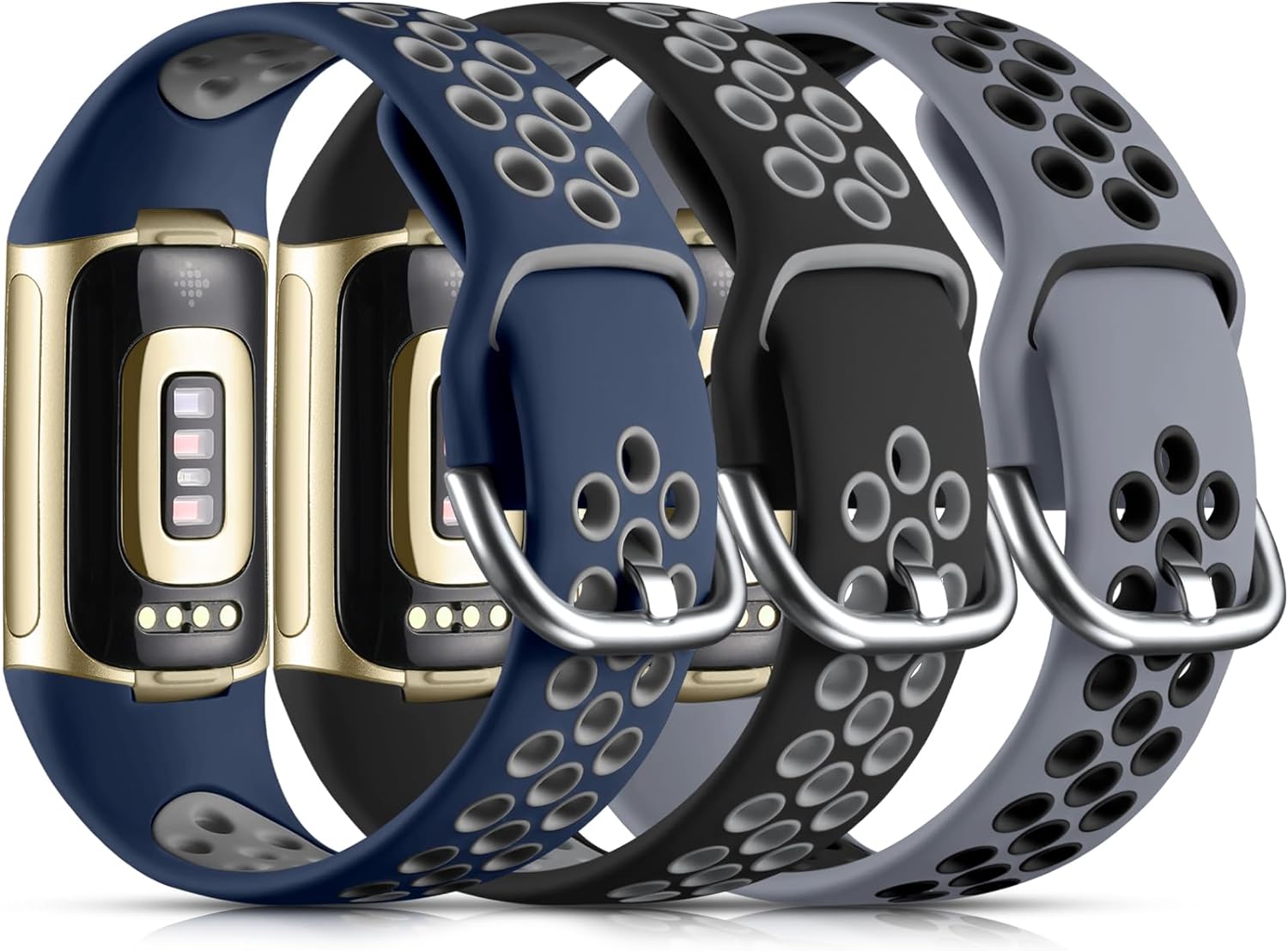 Maledan Compatible con Fitbit Charge 6Fitbit Charge 5 bandas para mujeres y hombres, correa deportiva de silicona suave para Charge 5 y Charge 6,