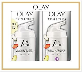 Olay Total Effects Anti-Ageing 7-in-1 Gift Set: Day Cream Moisturiser, 37 ml with Night Cream Firming Moisturiser, 37 ml