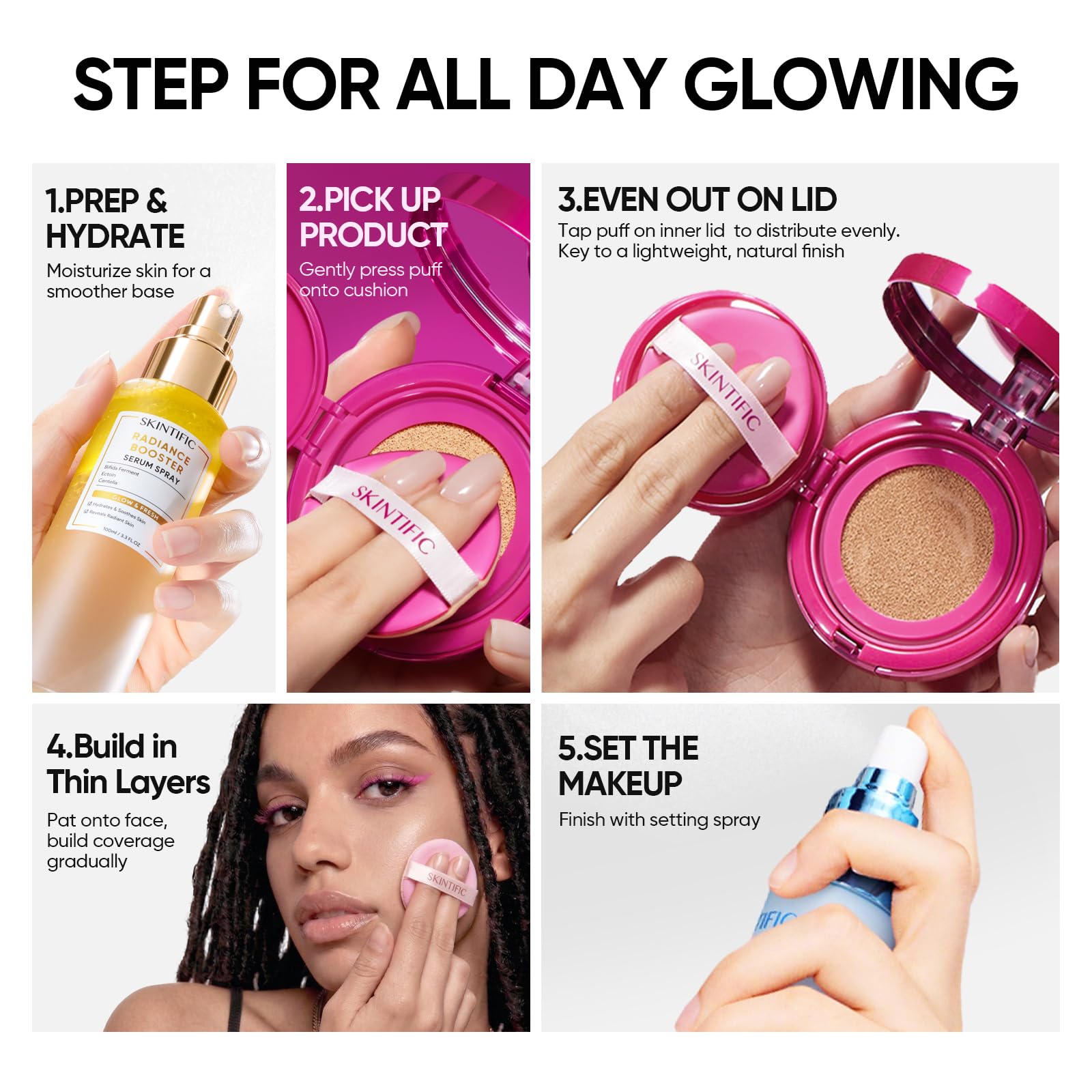 Amazon.com : SKINTIFIC Cover Glow Perfect Cushion Foundation
