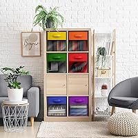 Vista 4 de Sorbus 13 Inch Storage Bins with Clear Window - 6 Foldable Baskets for Organizing Clothes, Toys, Books - Sturdy Collapsible Fabric Storage Cubes