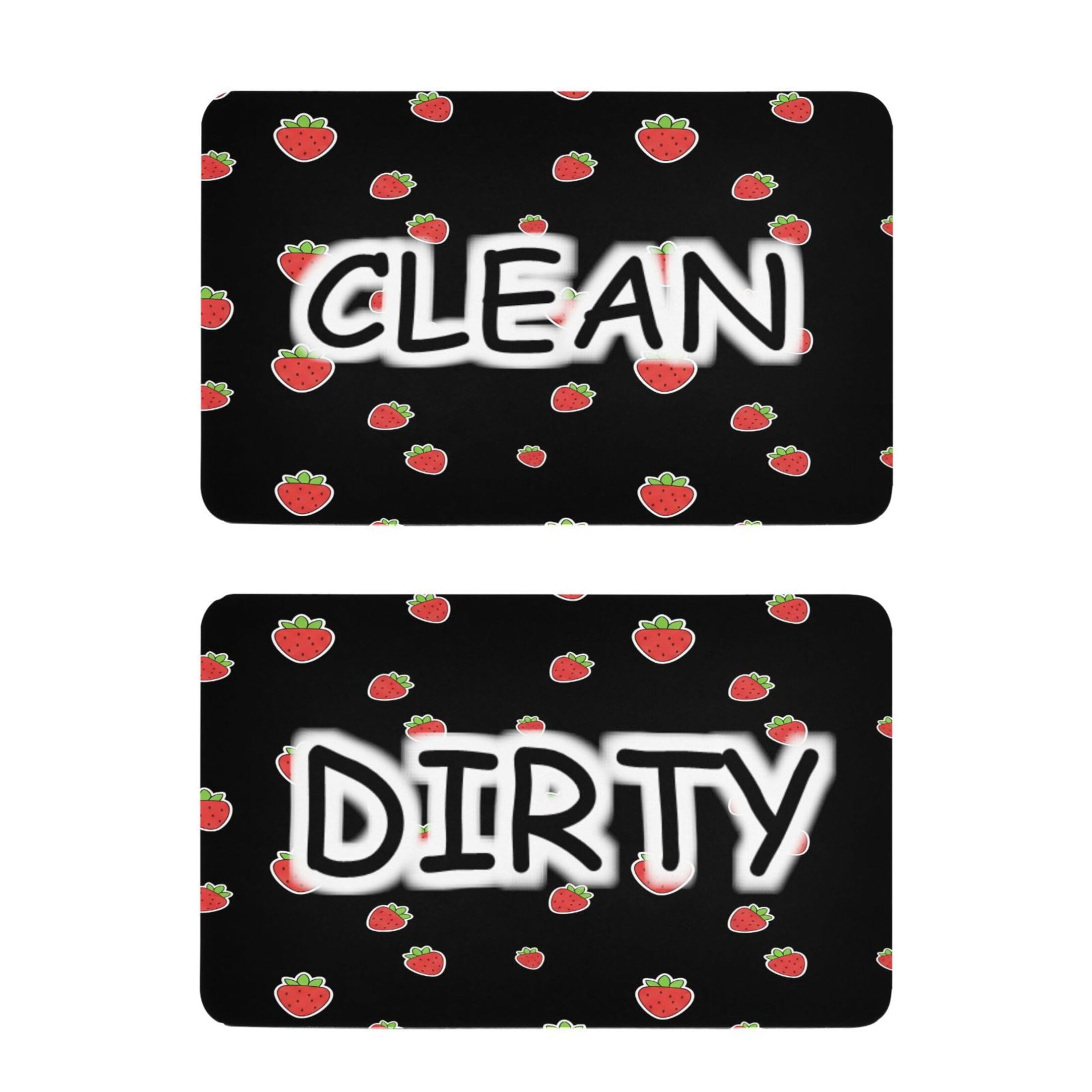 Kutsu Dishwasher Magnet Clean Dirty Sign Indicator, Strawberry Fridge Magnet, Easy to Read, 2 Pack