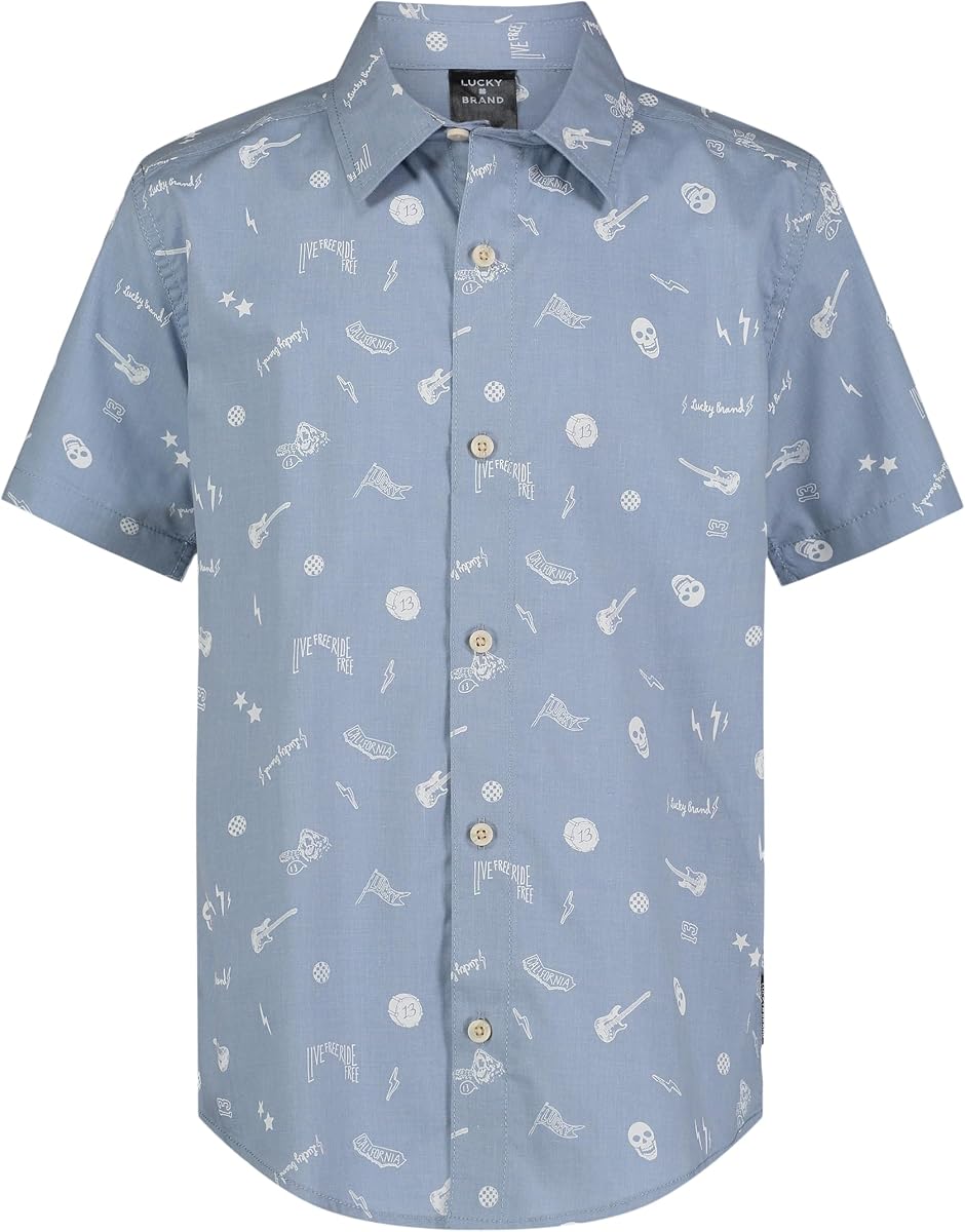 Camisa tejida de manga corta con botones para niño