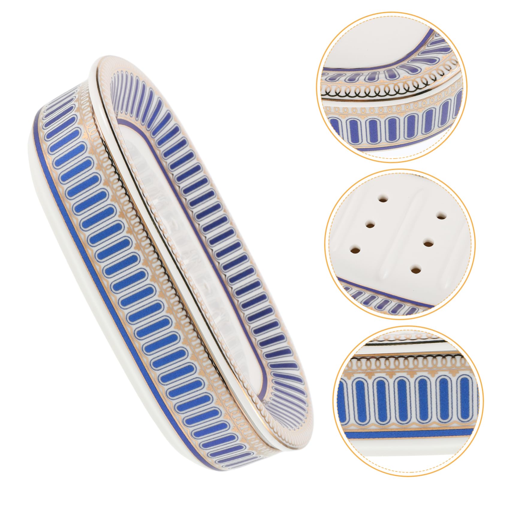 Jabonera Pequeña de Cerámica con Diseño de Drenaje Múltiple | Estilo Simple y Elegante, Diseño Desmontable, Fácil de Limpiar, Uso Versátil en Baño y Ducha