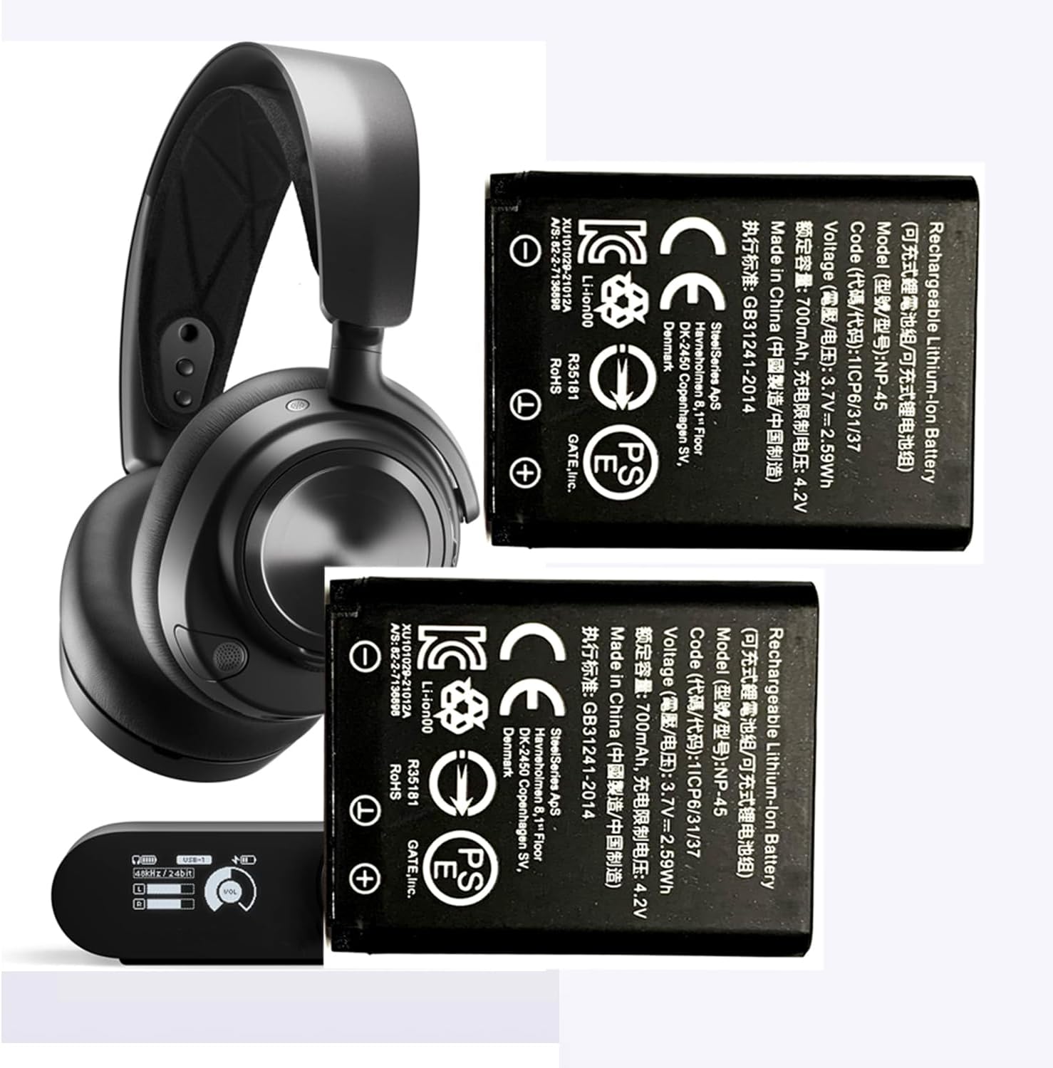 𝟮𝟬𝟮𝟲 𝗡𝗲𝘄 𝗨𝗽𝗴𝗿𝗮𝗱𝗲𝘀 NP-45 Battery Replacement for Steelseries Arctis Nova Pro Wireless Headset, for Arctis Nova Pro Wireless Headset for Xbox,for PlayStation 2-Pack