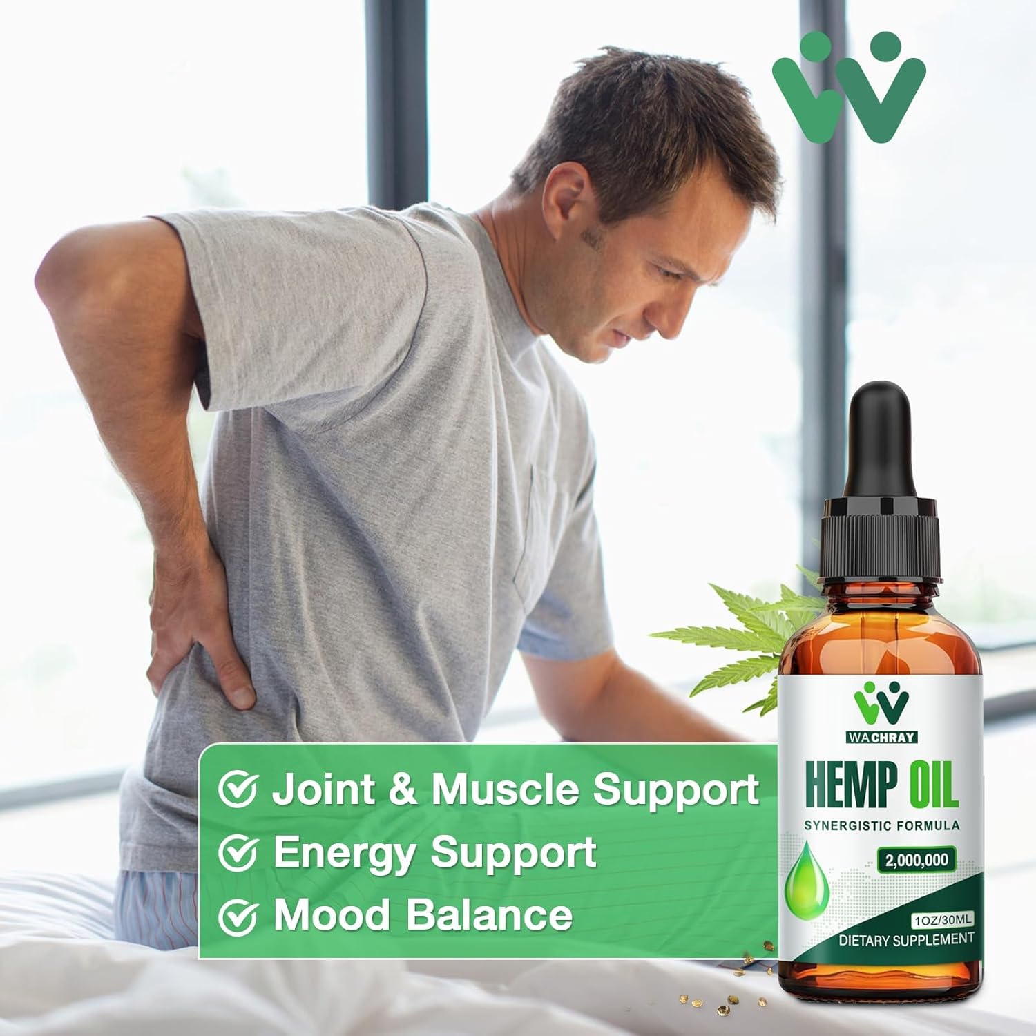 (3 Pack) Hemp Oil Drops High Potency Vegan, Non-GMO