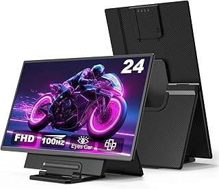 24" Large Portable Monitor, 1080P FHD 100Hz Laptop Screen Extender, 125% sRGB IPS Monitor Extender, USB C HDMI Office Gaming with Detachable Stand, Travel monitor for Window MAC Phone Xbox Switch