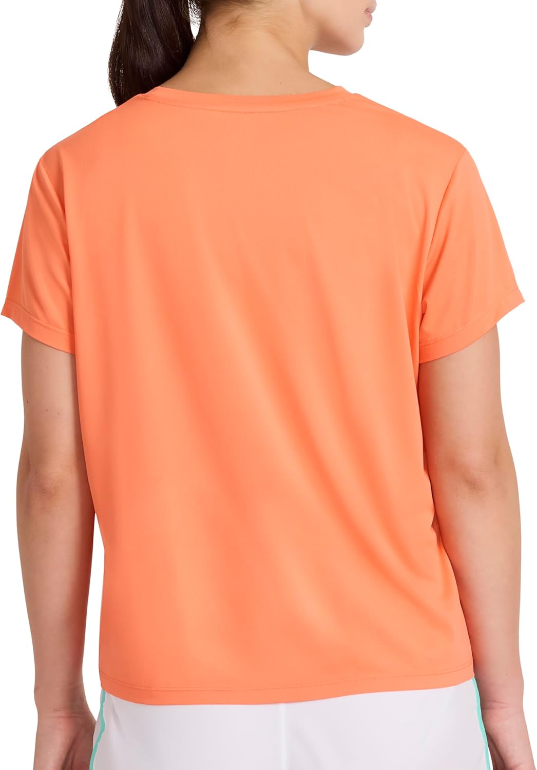 Reebok Women's Weightless Short Sleeve Mesh Crewneck T-Shirt, Standard Fit, Stretch Poly Fabric - Image 2