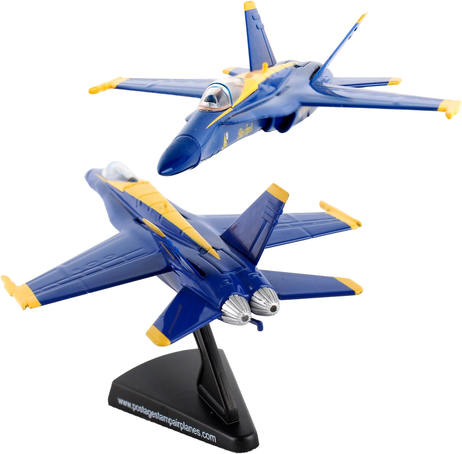 - Postage Stamp F/A-18C Hornet Blue Angels – 1/150 Scale Die-Cast Metal Jet Model with Display Stand – Officially Licensed US Navy Collectible Aircraft for Adults Ages 14+