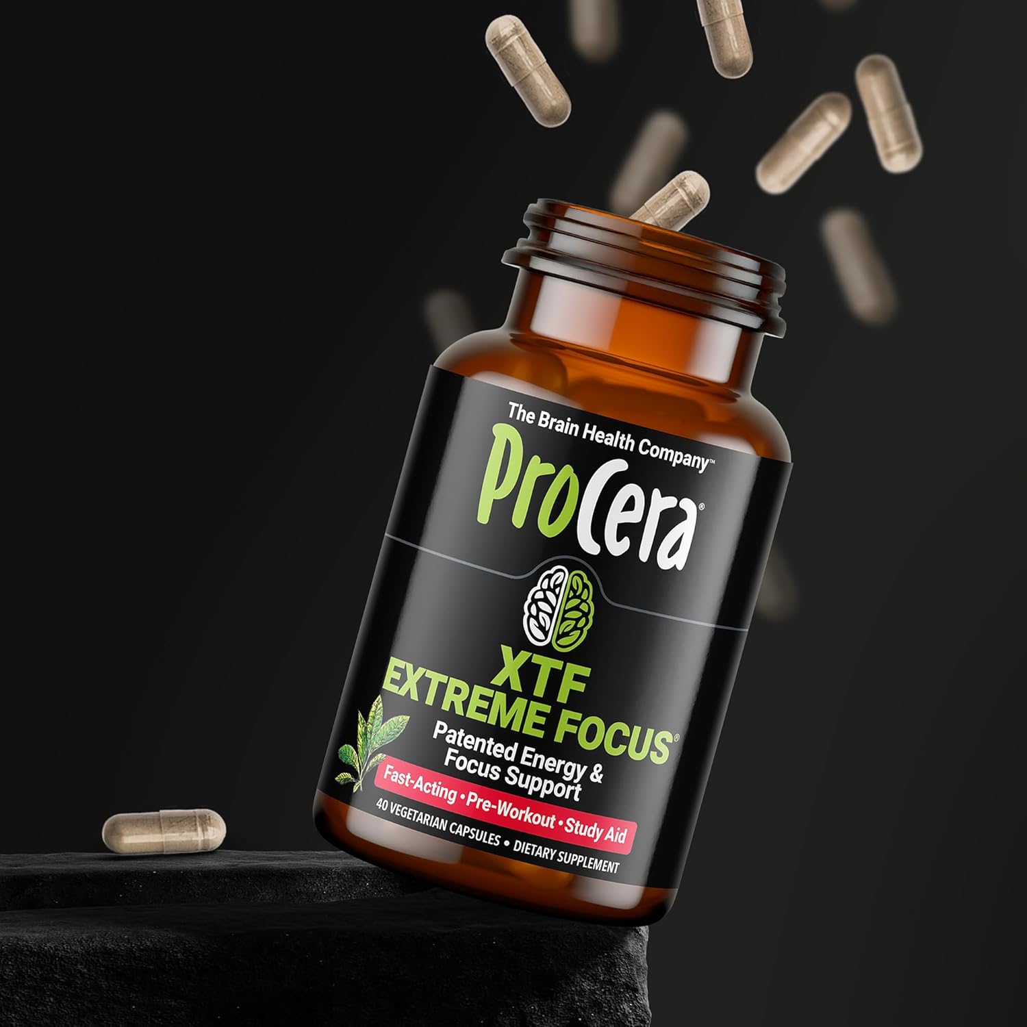 Procera XTF - Perfect Study Aid - Immediate Results - Improved Focus & Memory Retention - Increased Oxygen & Blood Flow - Mental Clarity - Energy Boost - Slow Cognitive Decline - 40 Count