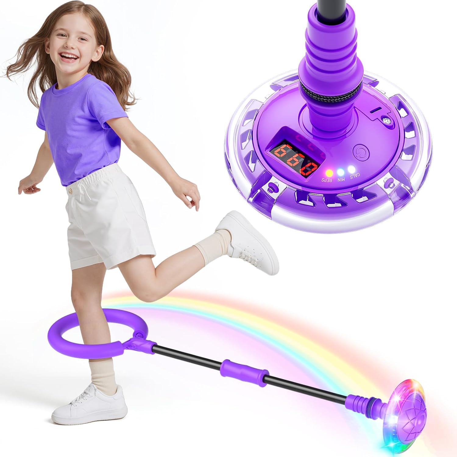 HopeRock Skip Ball Toy for Girls Ages 6-10,Girl Birthday Gifts,3 Fun Modes,Flashing Light-Up Wheel,LED Digital Counter,Replaceable Battery,Girl Birthday Gifts for Age 6-10+