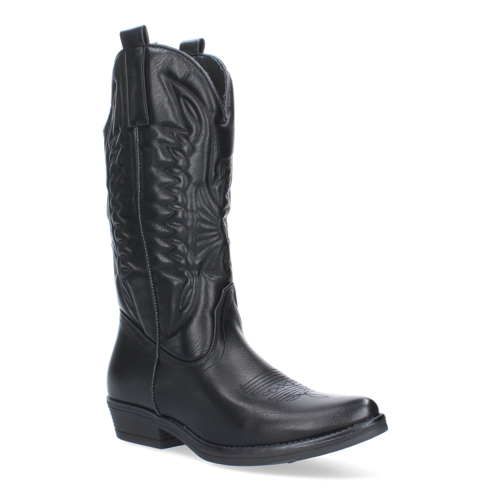 shoes&blues.es Bota de Tacon para Mujer, Comodos, con Bordado, Estilo Cowboy