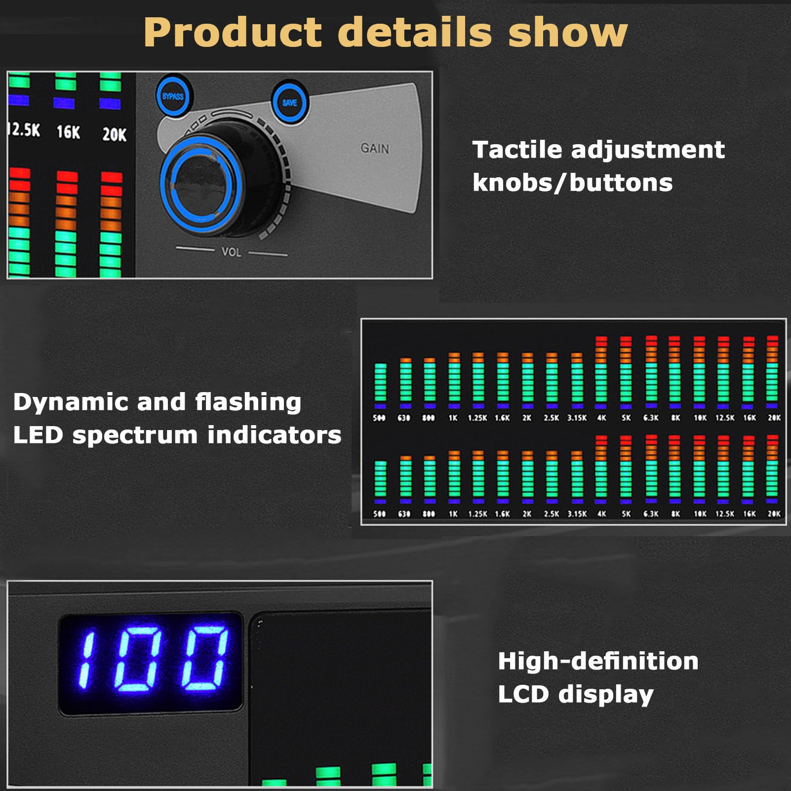 31-Band Digital Equalizer, Stereo Graphic Equalizer, LED Spectrum 31-Band Digital Equalizer, Stereo Graphic Equalizer, LED Spectrum