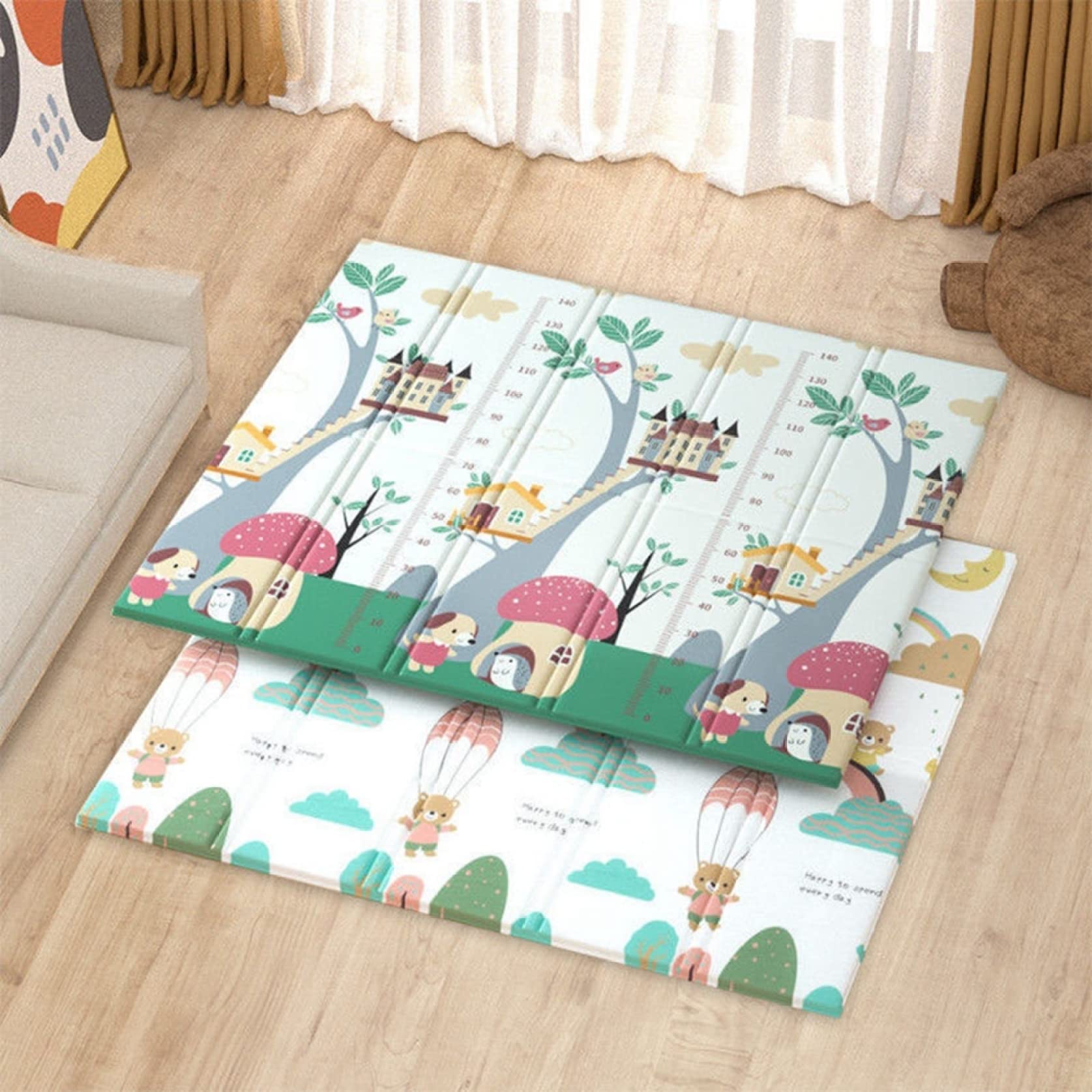 Amazon.co.jp: プレイマット 200*180*2cm 折りたたみ 子供 薄手 厚手 