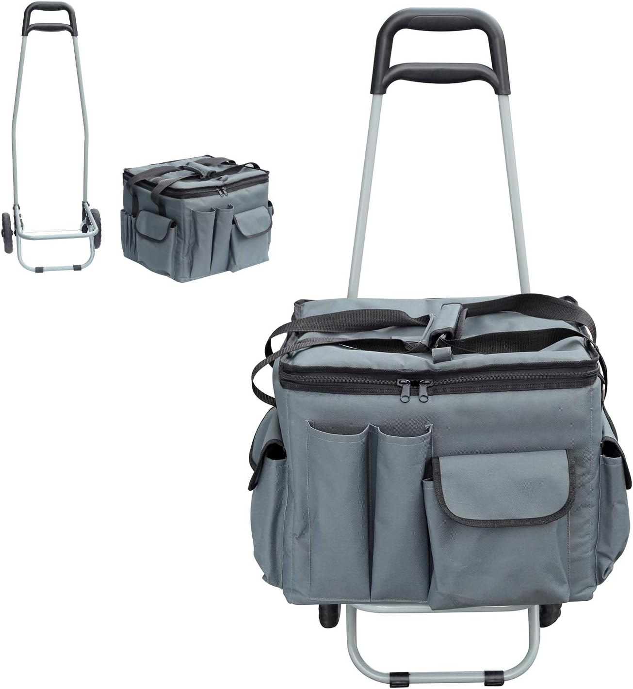 Jjring Multi Functional Detachable Organized Trolley Bag with Aluminum Alloy Rolling Cart