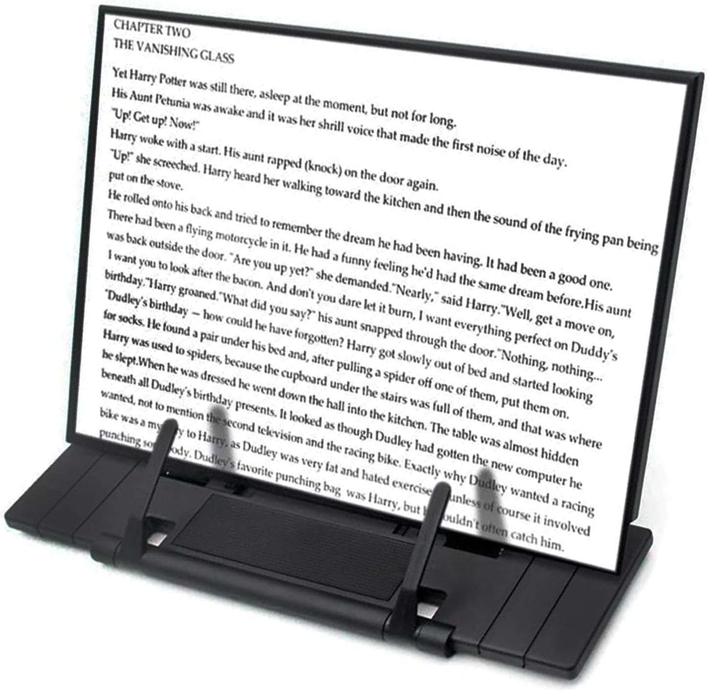 Barelove Desktop Document Book Holder, Metal Foldable Reading Rest Book Stand Easel Copyholder with 7 Adjustable Positions and Paper Page Clip, Great for iPad Cookbook Textbooks Tablet Music Recipe