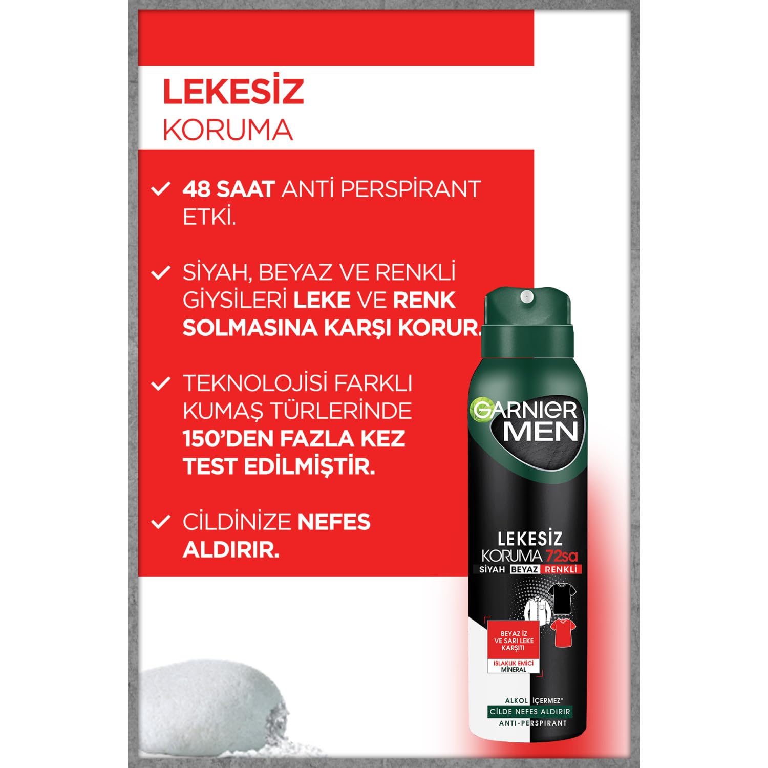 Garnier Men Lekesiz Koruma Sprey Deodorant