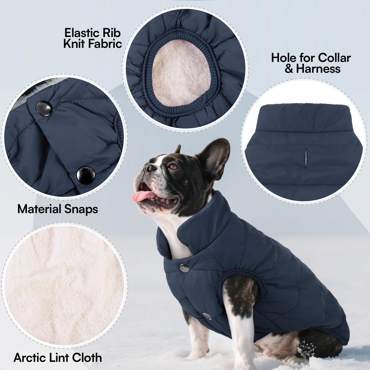 ASENKU Cappotto Cane Impermeabili Invernale, Cappottino Cane Calda Giacca per Cani Taglia Piccola Media Grande, Cappotto Gilet per Cani con Fodera in Lana Protegge Dal Freddo