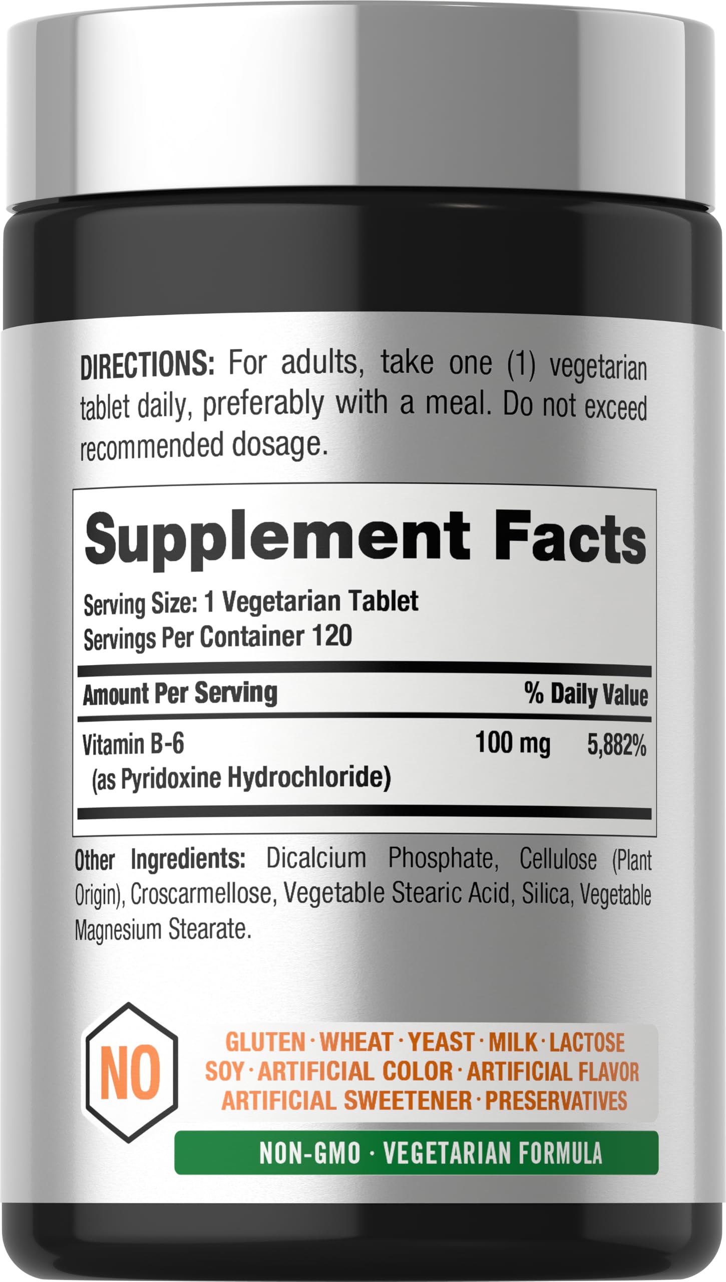 Horbaach Vitamin B6 100mg | 120 Tablets | Pyridoxine HCl — Amazon image 2