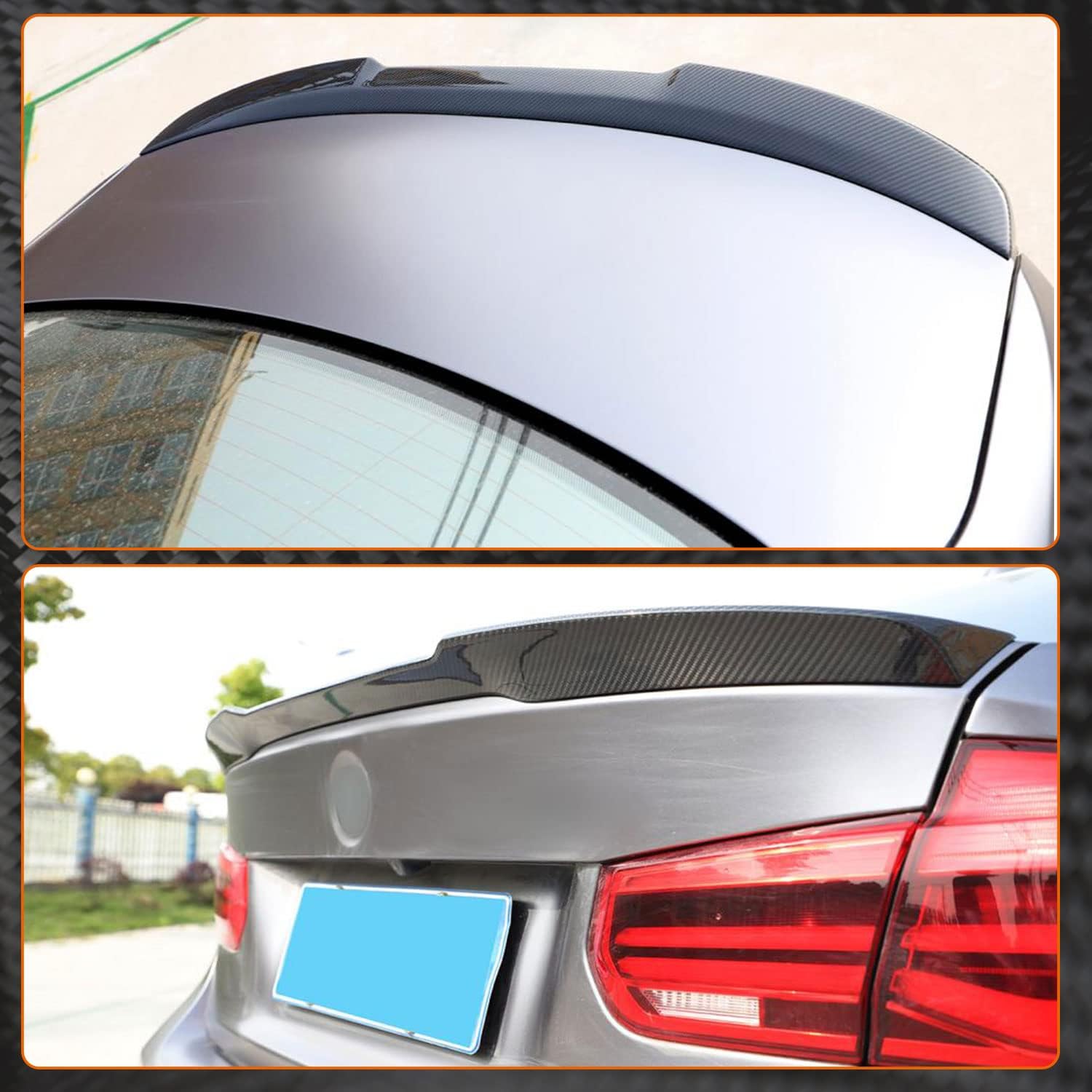 MCARCAR KIT Real Carbon Fiber Spoiler Compatible with 2013-2018 BMW 3 Series F30 and M3 F80 Rear Trunk Spoiler Wing Lip 328i 335i 320i 330i 340i 316i 318i