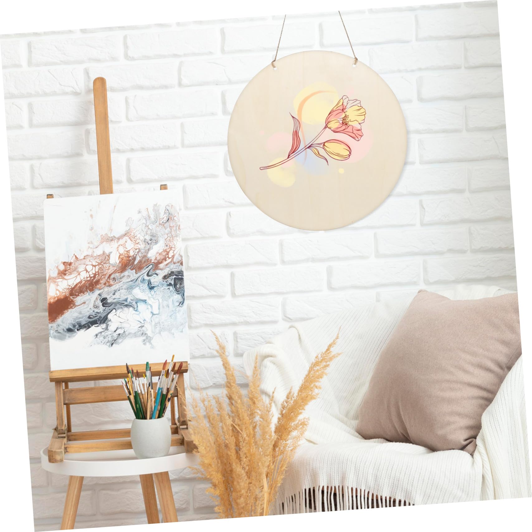 Didiseaon Dischi di Legno Rotondi 30 Cm 15 Pezzi per Decorazioni Creative per Ufficio e Casa in Stile Rustico