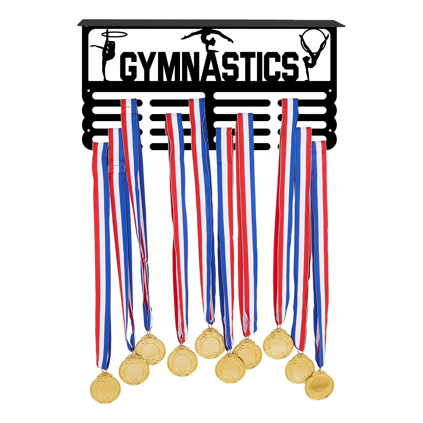 SUPERDANT Cheer Leaders Estante para Medallas, Estante para Trofeos, Colgador para Medallas Deportivas, Estante para Premios, Ganchos para Medallas para Atletas, 40x20 cm