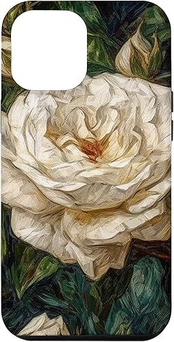 Vista 64 de Funda para iPhone 13 Van Gogh Art White Flower White Roses