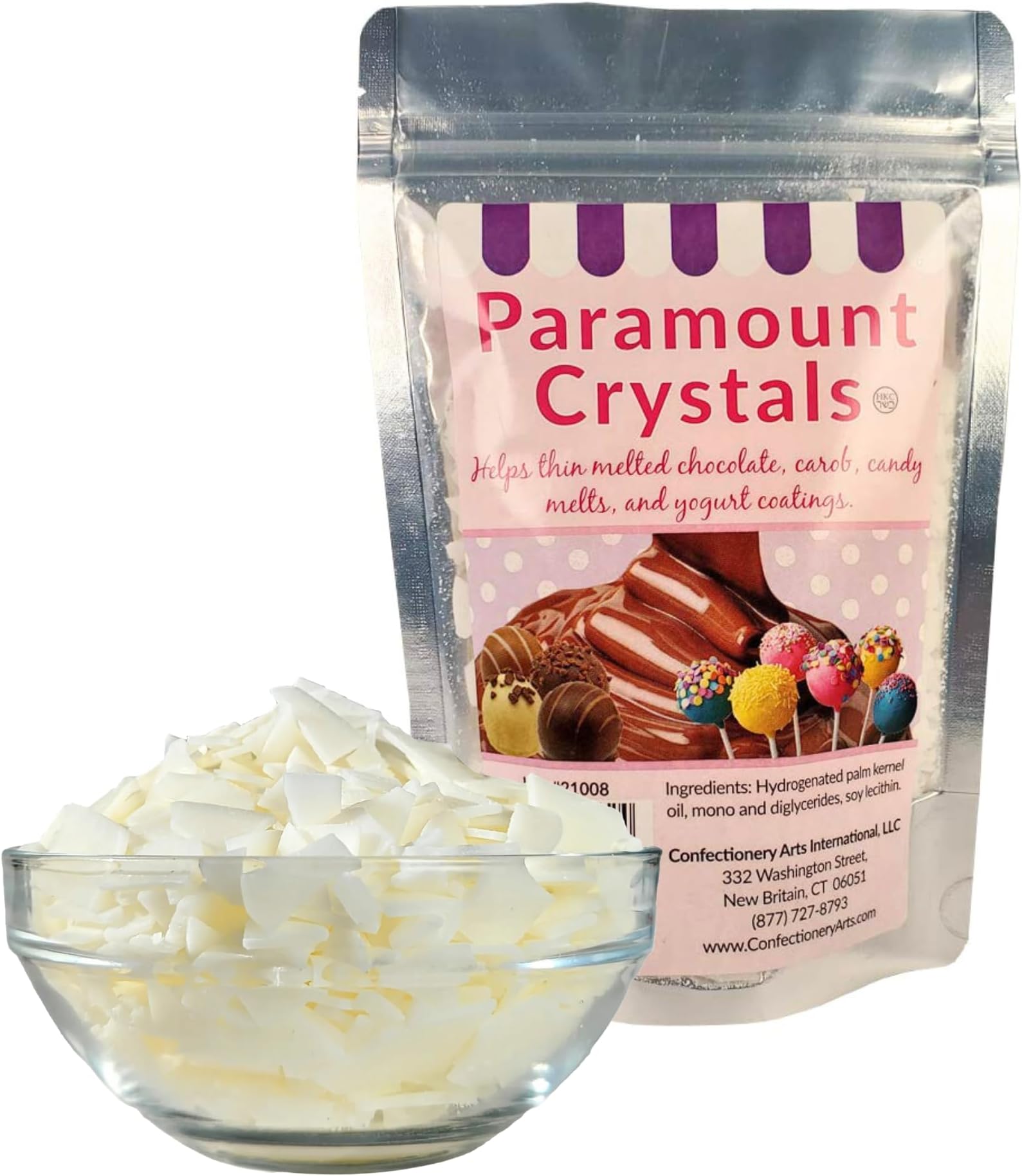 Paramount Crystals for Candy Melts & Chocolate – Edible Wax Flakes for Thinning Candy Coating, Dipping, and Fondue – Smooth Melting Aid for Cake Pops & Baking (4 ounce Bag)