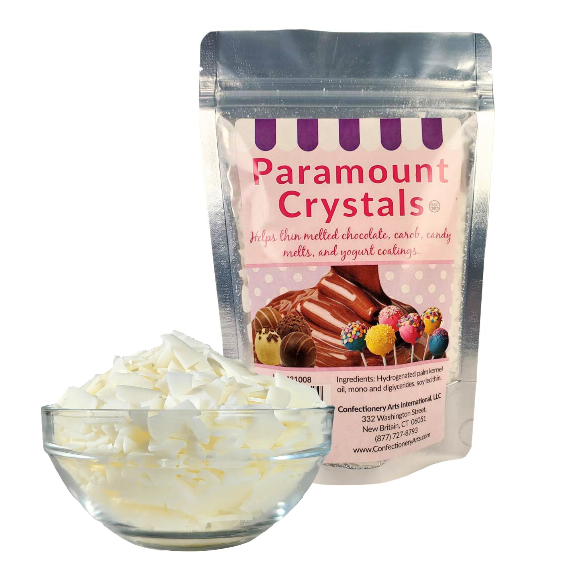Paramount Crystals for Candy Melts & Chocolate – Edible Wax Flakes for Thinning Candy Coating, Dipping, and Fondue – Smooth Melting Aid for Cake Pops & Baking (4 ounce Bag)
