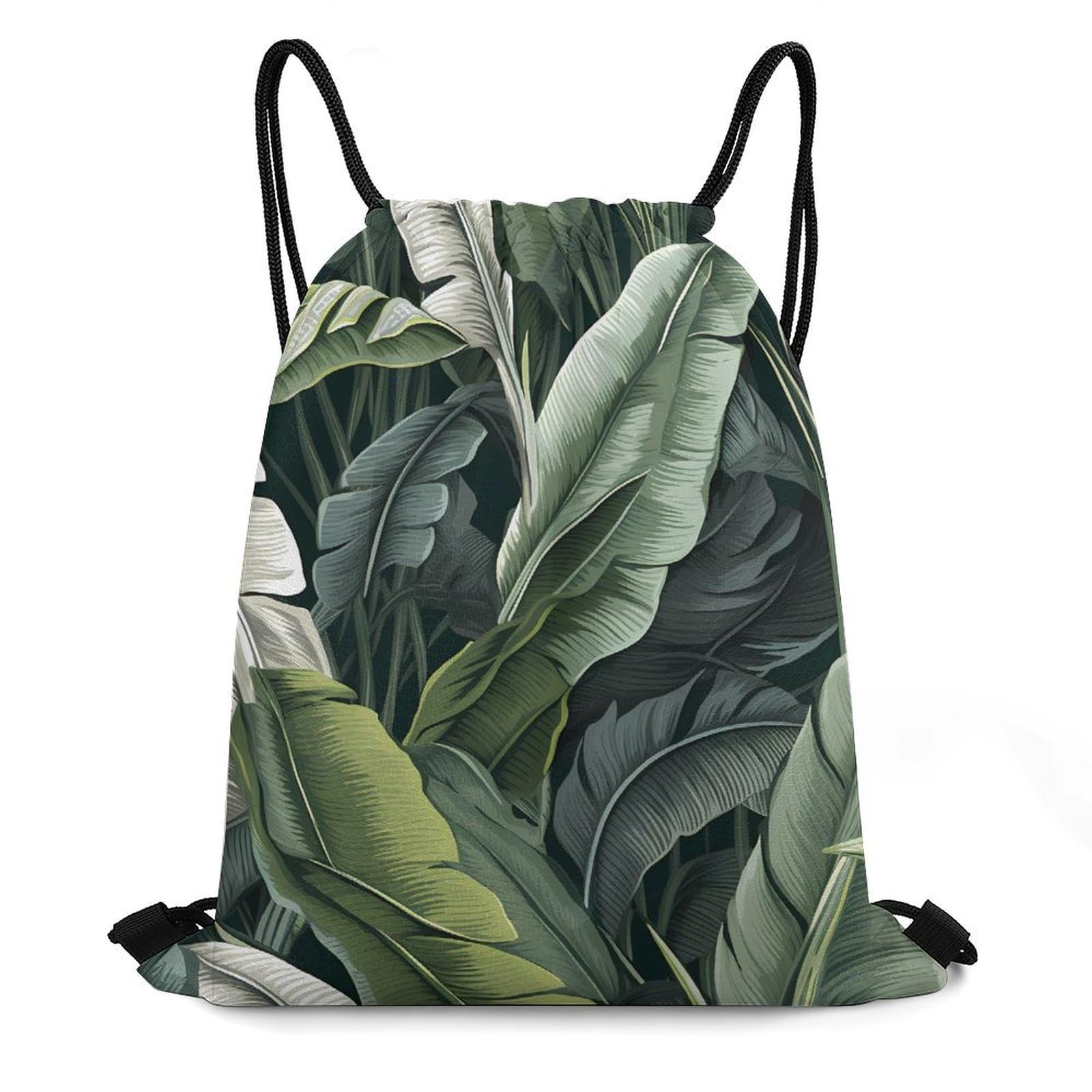 Banana Leaf Drawstring Backpack Durable Sport Gym Bags Daypack for Men Women 35 * 42cm