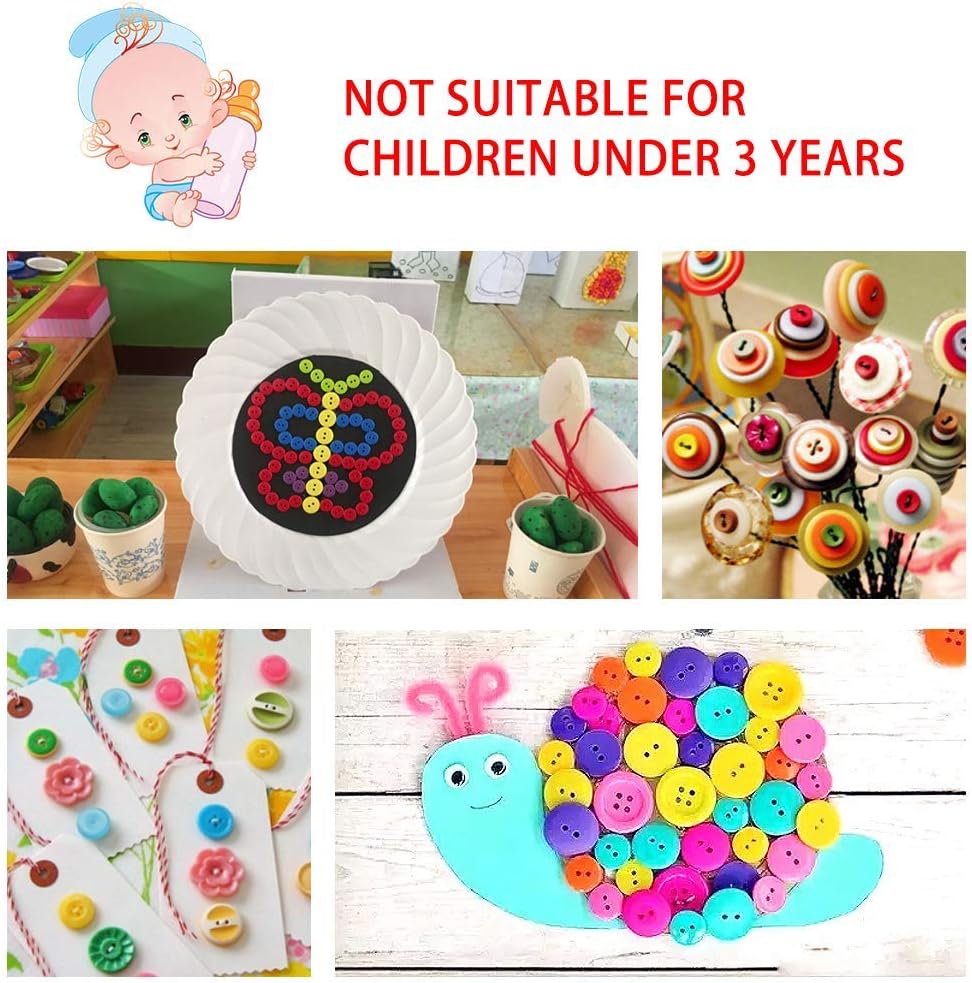Biubee 1100 Pcs Assorted Size Mixed Color Resin Buttons- 4 Holes Round Craft Buttons for Sewing, Scrapbooking, DIY Handmade Decorations