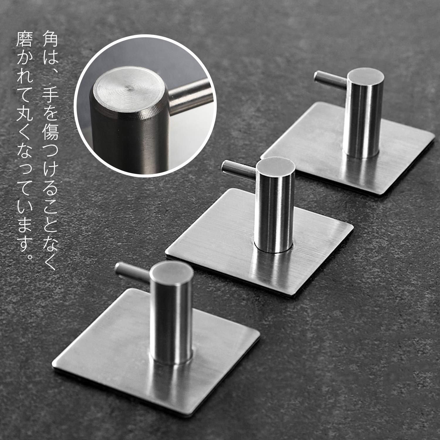 浴室のフック 洋服のフック 接着剤のフック タオルのフック ブラック 4個入り Amazon.co.jp: 浴室用フック4枚セット ック強力粘着フック