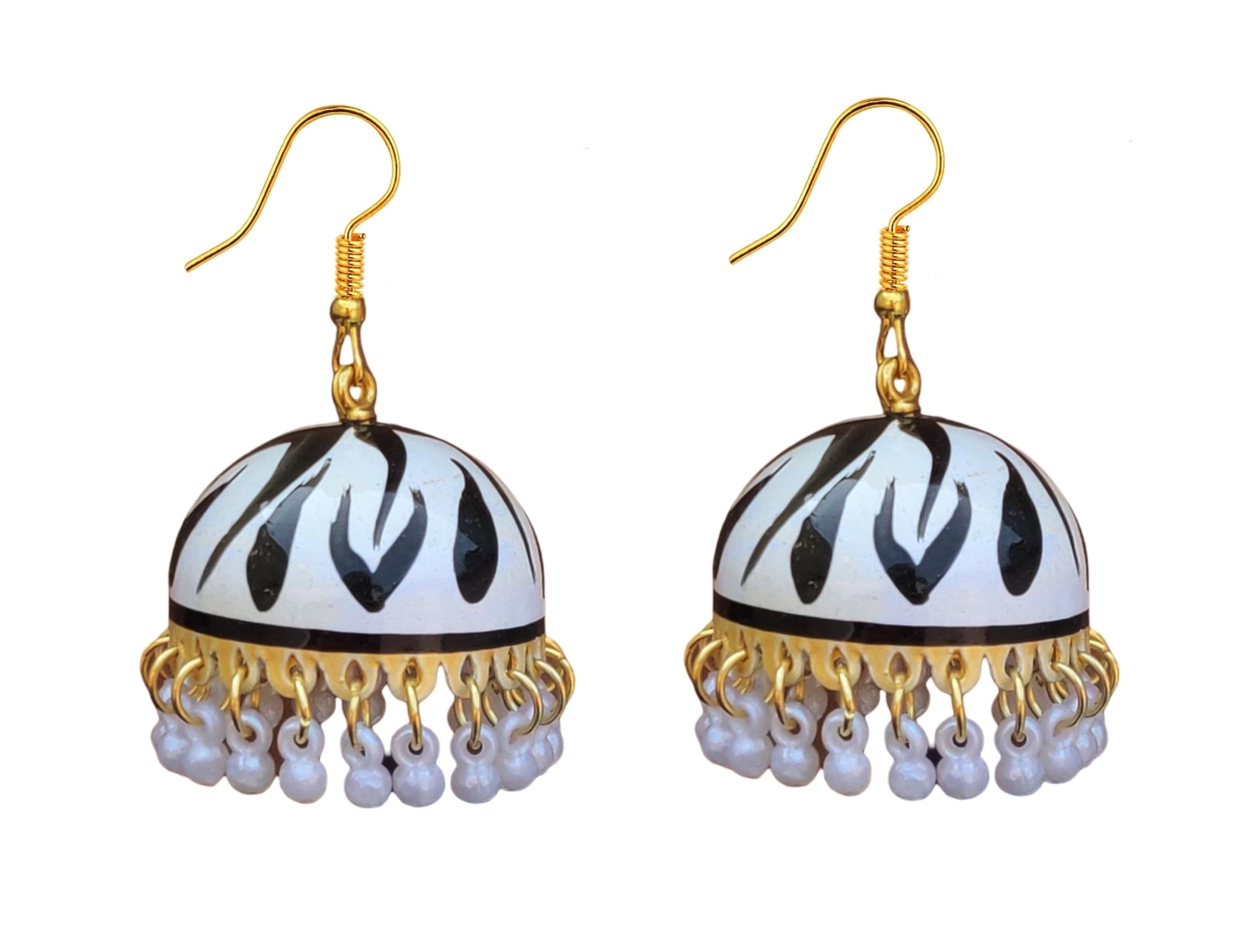 Meenakari Jhumka Earrings for Women | Traditional Big Jhumki Ethnic Designer Women Earrings | Navratri Party Gifts (Green Beaded Jhumki) (B0DDQ8SPZ5) Amazon Price History, Amazon Price Tracker