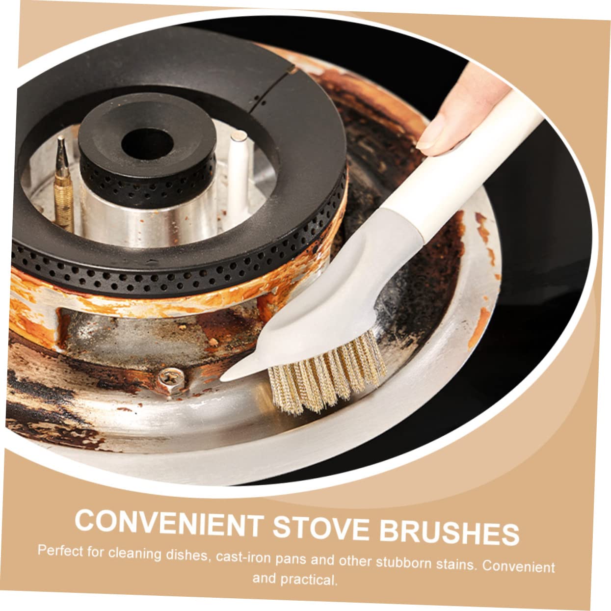 GOOHOCHY Stovetop Brush Extra Hard Cleaning Brush for Gas Stove Gas Stove Brush Stove Cleaner Detail Cleaning Brush
