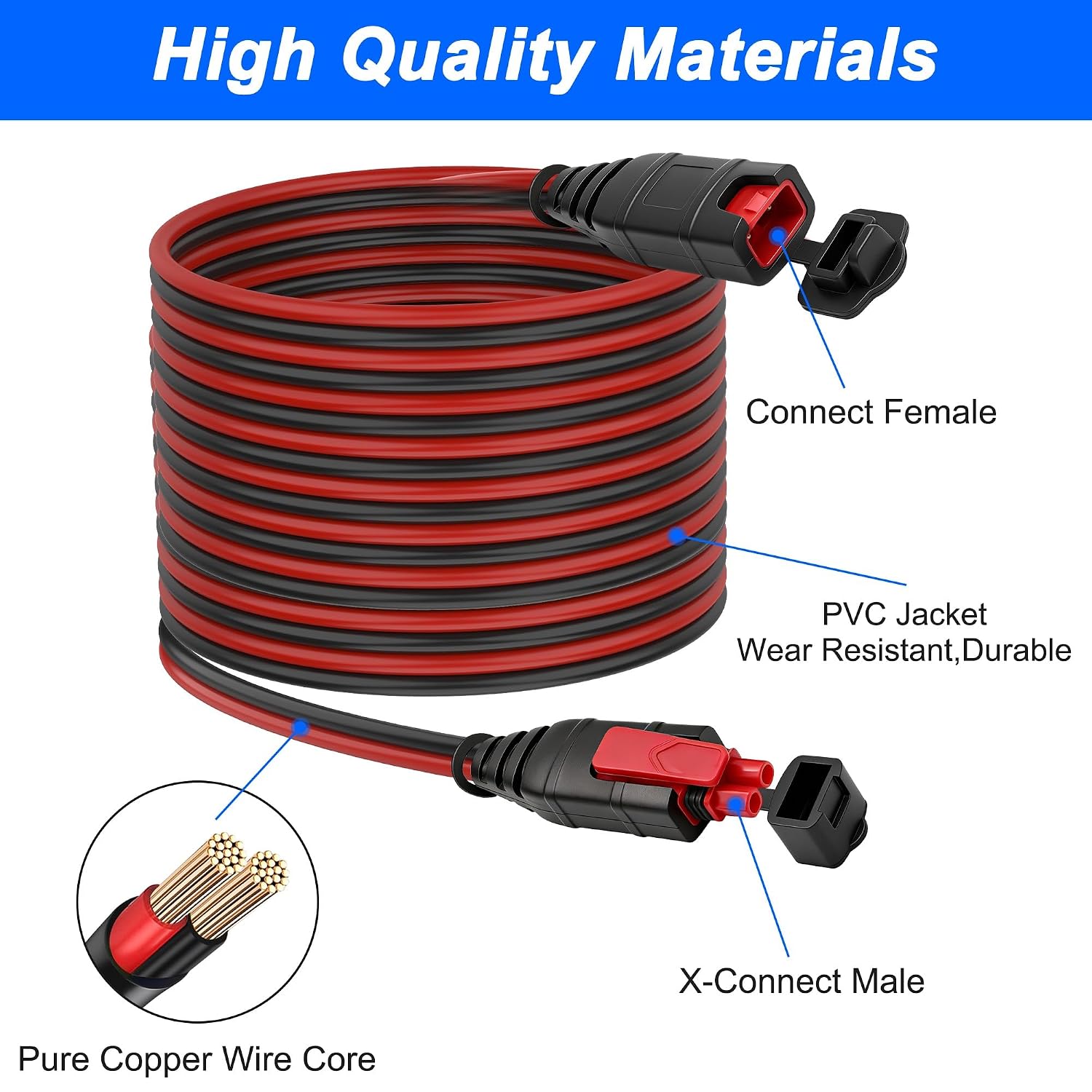 MEIRIYFA GC004 X-Connect Extension Cable Strap Replacement Suitable for NOCO Battery Charger Accessories, Compatible with G750, G1100, G3500 Smart Battery Chargers -3M image 5