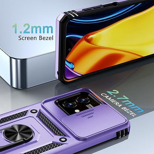 Miniatura 8 de Funda para Moto G 5G 2023, protector de pantalla HD de grado militar, soporte de anillo magnético a prueba de golpes, funda protectora para Motorola