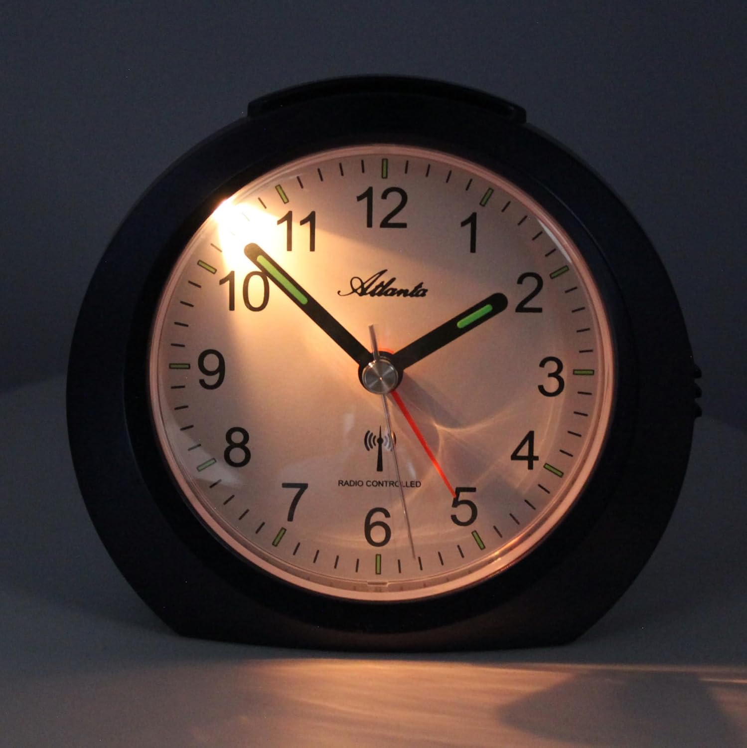Atlanta 1856/5 Alarm Clock dial illuminated in the dark