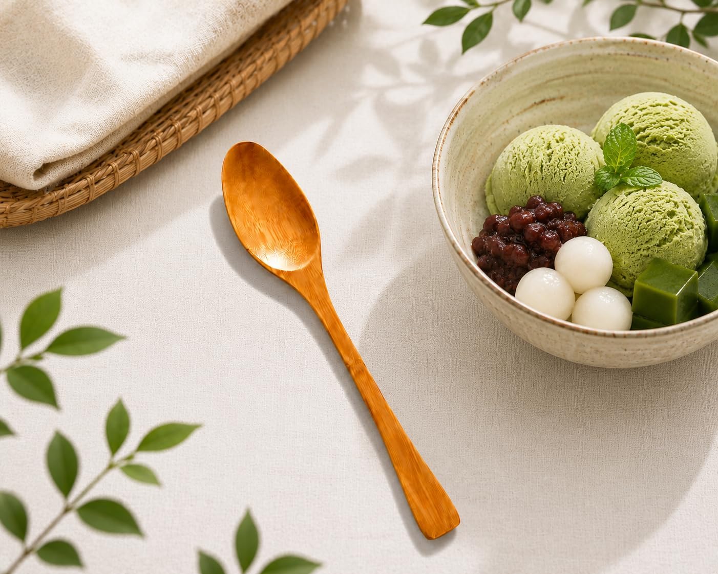 JapanBargain 4109, Set of 12 Long Bamboo Wood Soup Spoons, Eco Friendly Dinner Spoons, Korean Japanese Style Kitchen Utensil for Snacks, Fruit, Ice Cream, Yogurt, Cereal, 8.25-inch image 5
