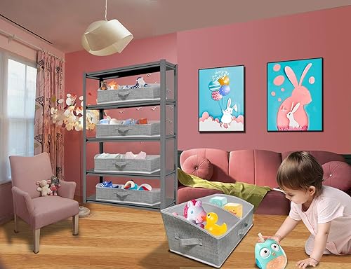 Miniatura 7 de Paquete de 3 cubos de almacenamiento para armario, caja de almacenamiento grande trapezoidal, cestas de tela plegables para organizar ropa,