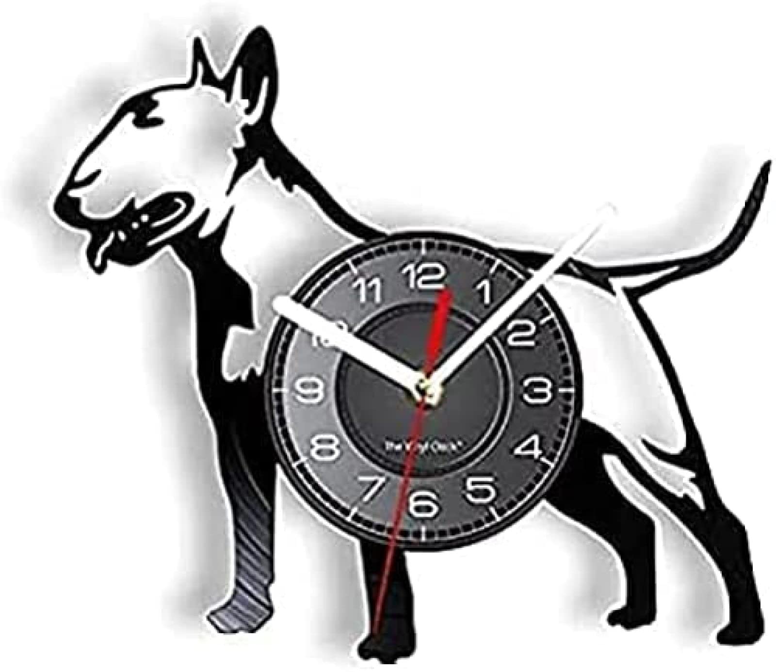 Horloge murale vinyle Bulldog 30 cm décorative pour passionnés de chiens