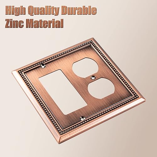 Vista 160 de Henne Bery Sunken Pearls - placa decorativa de pared para interruptor (Palanca simple, 2 unidades, níquel satinado)