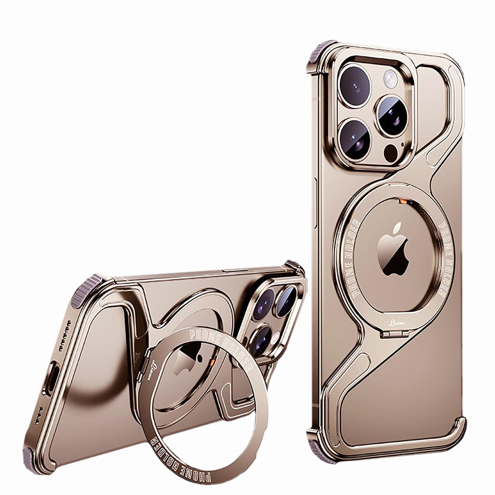 iPhoneアクセサリー STEEL CASE ZX Metal Case With 360 Rotating Stand For iPhone