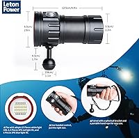 Vista 4 de B15 Luz de Buceo Subacuática 8000 Lúmenes Luces de Vídeo Subacuáticas 80m Luz de Buceo para Deportes Bajo el Agua, Filmación Submarina y Fotografía