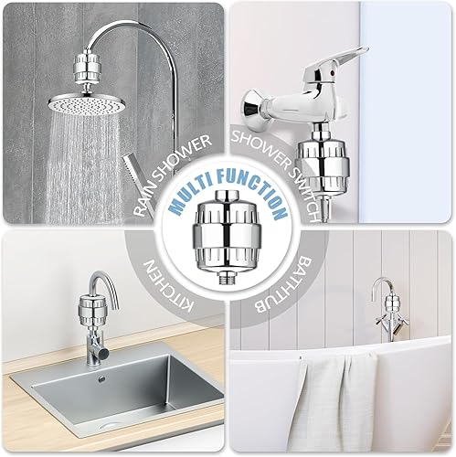 Miniatura 6 de Filtro de ducha, filtro de cabezal de ducha de 20 etapas para agua dura, filtro de agua de ducha de alto rendimiento para eliminar el fluoruro de