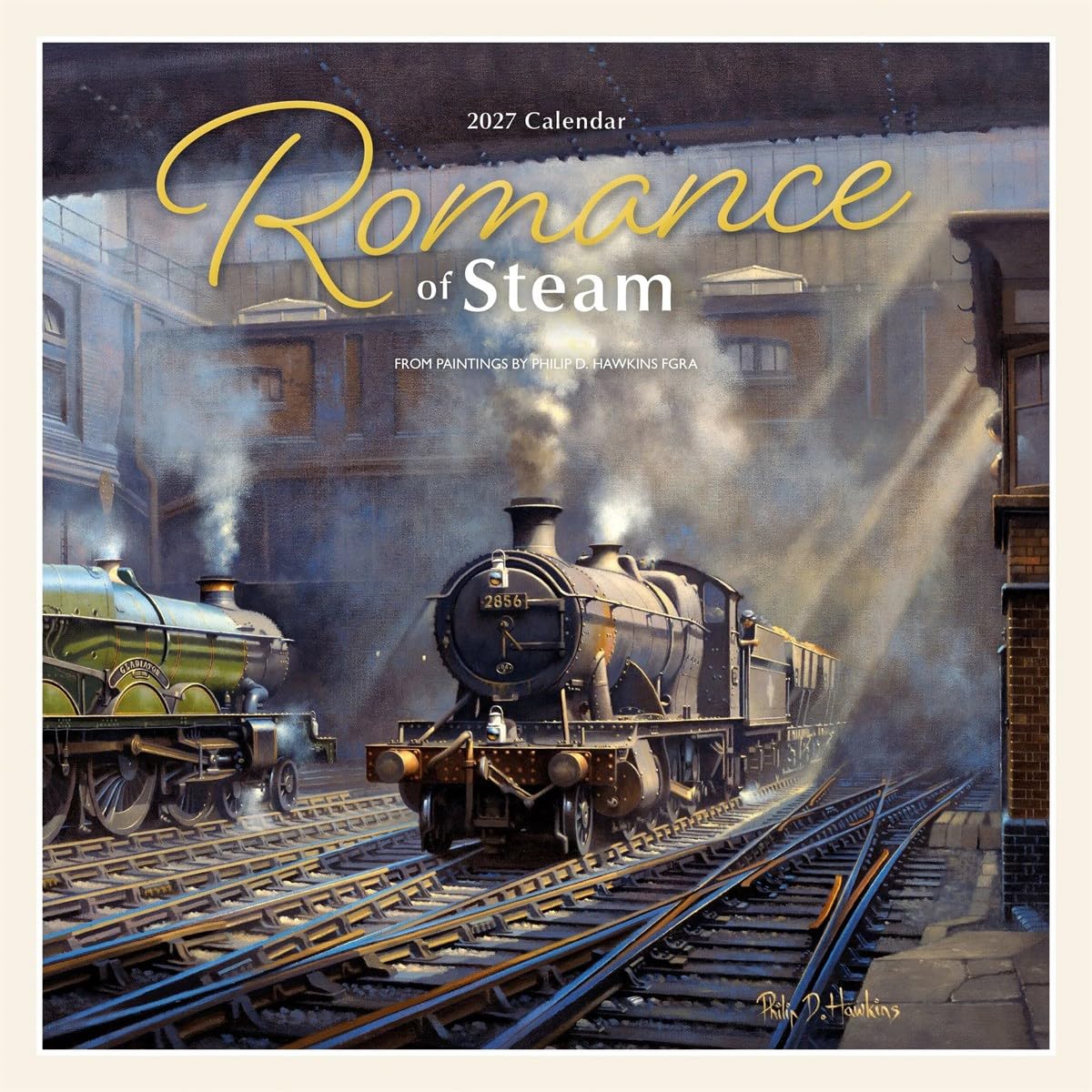 Carousel Worldwide Romance of Steam 2027 Square Wall Calendar, 12-Month Calendar, Classic Steam Train Photography