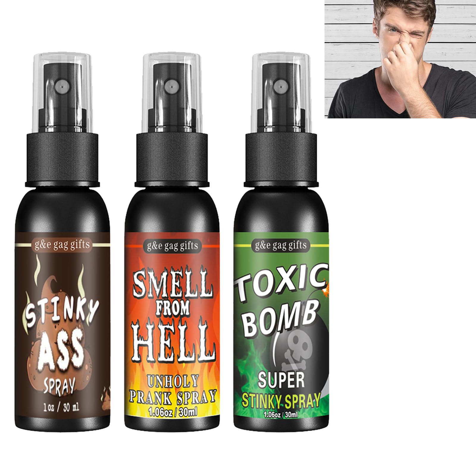 GNAUMORE Stinky Fart,Prank Spray,Super Stinky Liquid Fart,Super Stinky Liquid Fart,Potent Ass Fart Sprays,Stinky Spray,Strong Stink,Extremely Stinky,Super Stinky Liquid Fart 3PC