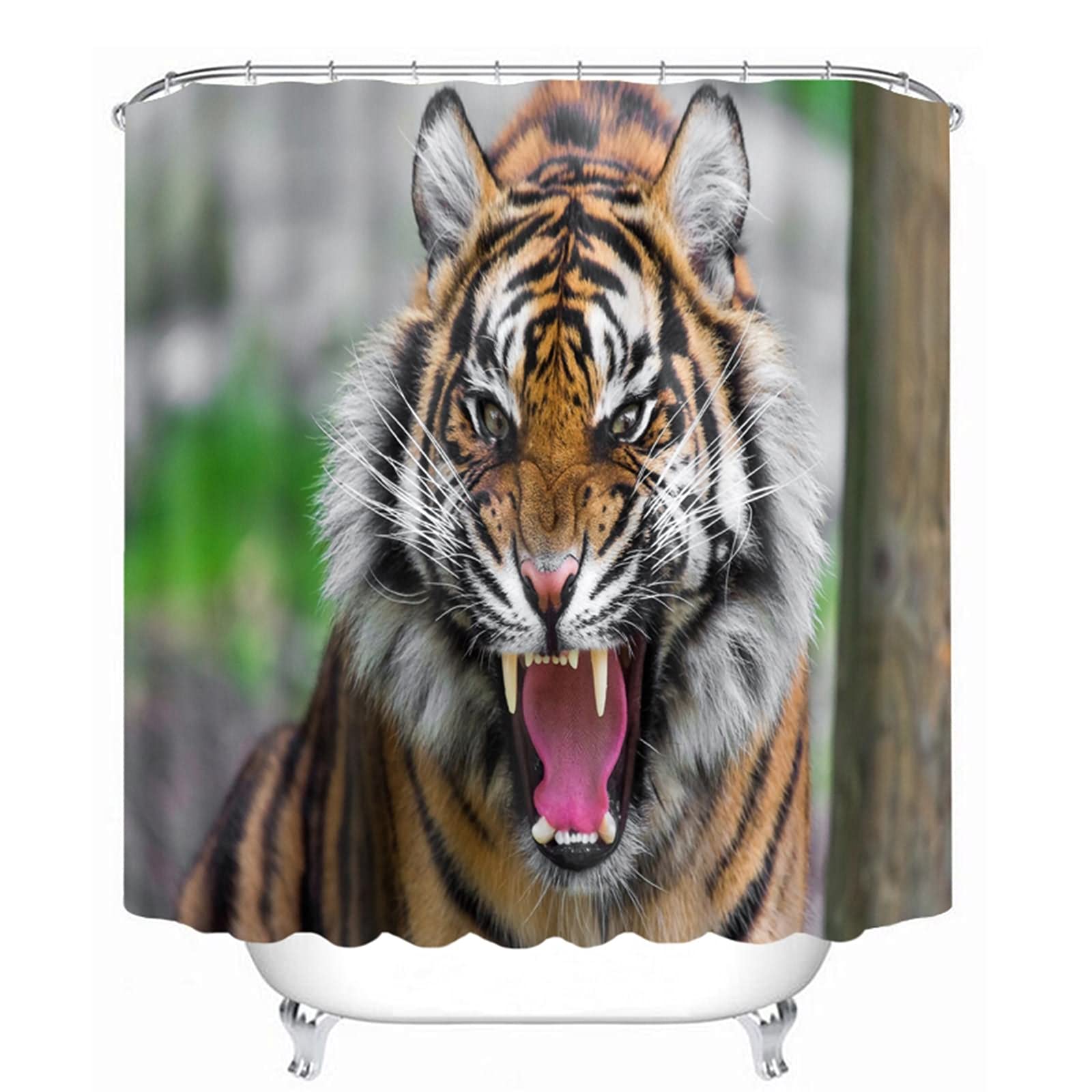 Rideau de douche anti moisissure 120x180 tigre contre l'humidité