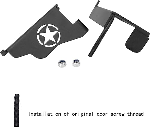 Miniatura 7 de Piernas delanteras de acero negro para Jeep Wrangler TJ 1997-2006 Bisagra de puerta exterior Pedal de reposo de clavijas - 1 par